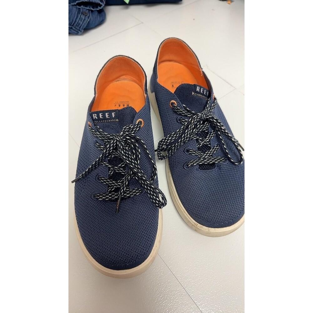 Reef Swellsole Neptune Men's Knit Sneakers Size 11.5 Navy Slip-On Shoes Good